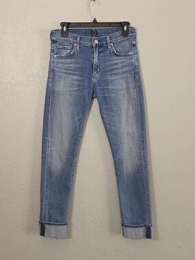 Citizens Of Humanity Jazmin Ankle Cuffed Slim Straight Jeans Light Wash Women 26